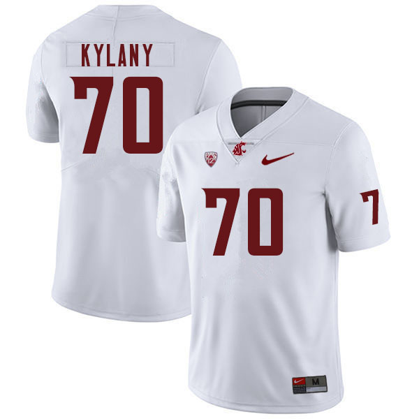 Washington State Cougars #70 Devin Kylany College Football Jerseys Sale-White